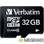 Verbatim MicroSDHC 32GB Class 10 incl. Adapter, Verzenden, Nieuw