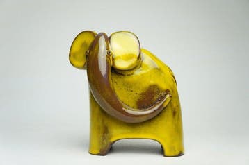 Urszula Despet - Sculpture, Yellow Elephant - 14 cm -