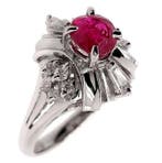 Zonder minimumprijs - Ring Platina - 1.39ct. tw. Robijn -, Nieuw