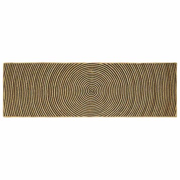 vidaXL Gebied Tapijt Zwart 80 x 250 cm Jute, Huis en Inrichting, Stoffering | Tapijten en Vloerkleden, Verzenden, Nieuw