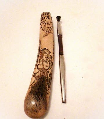 Pijp - Hertshoorn - hout - zilver