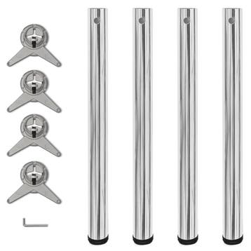 vidaXL Tafelpoten in hoogte verstelbaar chroom 710 mm 4 st, Huis en Inrichting, Verzenden, Nieuw