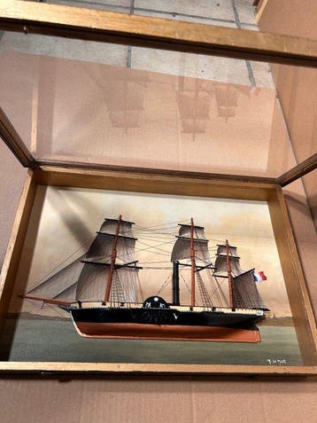 Schip-diorama - Hout - Le Sphinx – Corvette à vapeur