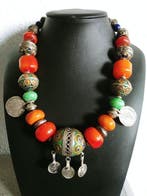 Argent, Métal, Résine, Lapis lazuli... - Collier - Berbère
