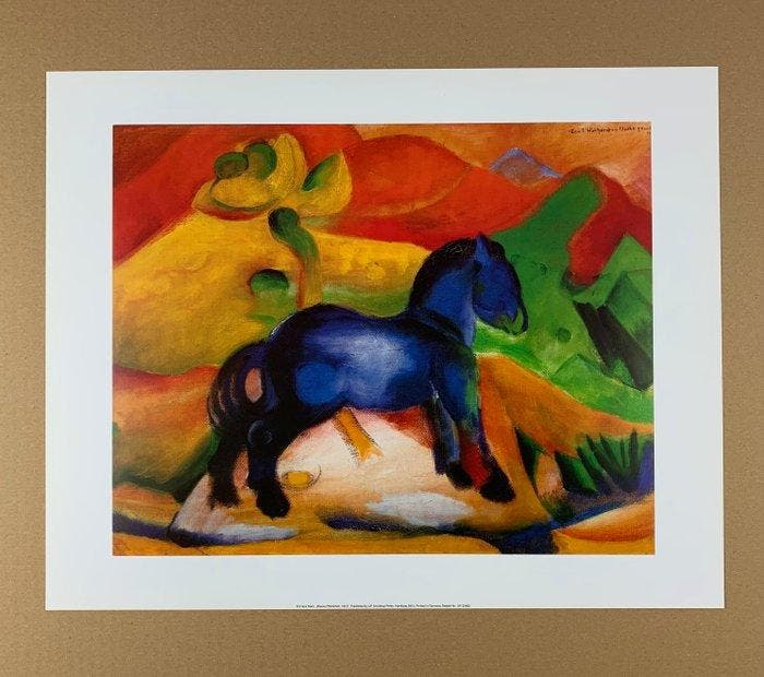 Franz Marc (1880-1916) - Little Blue Horse, 1913 - Artprint, Antiek en Kunst, Curiosa en Brocante