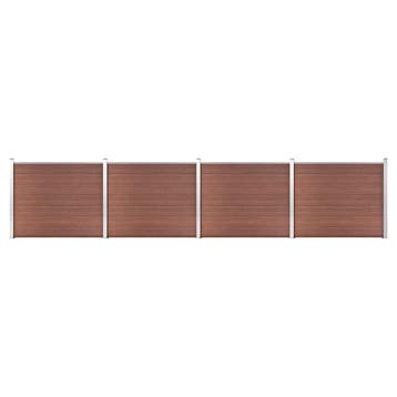 vidaXL Schuttingpanelenset 699x146 cm HKC bruin, Tuin en Terras, Verzenden, Nieuw