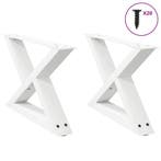 vidaXL Salontafelpoten 2 st 50x(30-31,3) cm staal wit, Verzenden, Nieuw