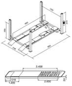 Vier koloms hefbrug 4000kg 4,8m uitlijn 3m doorrijbreedte Ca, Doe-het-zelf en Bouw, Ophalen of Verzenden, Nieuw