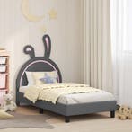 vidaXL Kinderen bedframe met hoofdboard Lichtgrijs 80 x 160, Verzenden, Nieuw