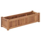 vidaXL Plantenbak verhoogd 100x30x25 cm massief teakhout, Tuin en Terras, Verzenden, Nieuw