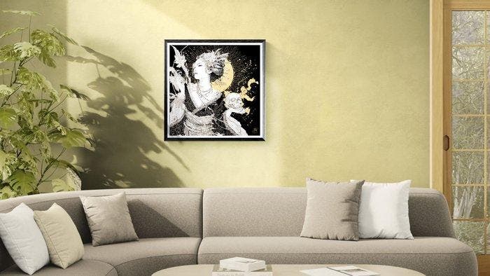 NYX - Golden Empress of Shadows – Skull & Divine Aura, Antiquités & Art, Art | Objets design