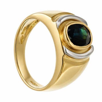 Ring - 18 karaat Geel goud, Witgoud - 2.00ct. tw. Saffier -, Nieuw