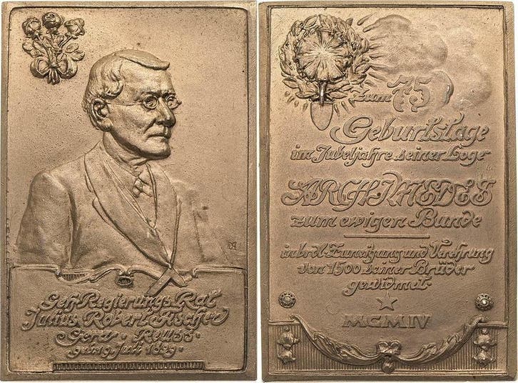 Bronzeplakette 1904 Reuss-persoenlichkeiten Fischer, Juli..., Postzegels en Munten, Munten | Europa | Niet-Euromunten, België