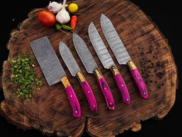 Keukenmes - Kitchen knife set - U-238 - Staal, Hout,