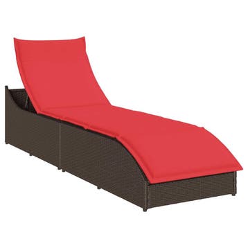 vidaXL Ligstoel inklapbaar met kussen opbergruimte poly, Tuin en Terras, Verzenden, Nieuw