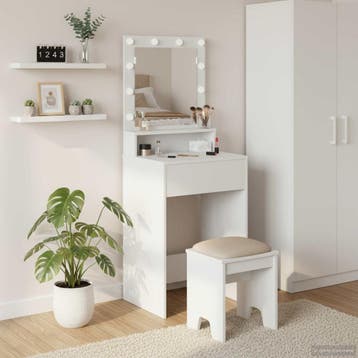 vidaXL Kaptafel Wit 50 x 41 x 135 cm Bewerkt hout, Verzenden