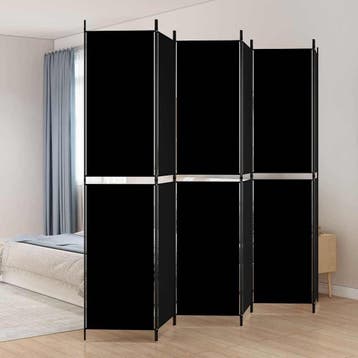 vidaXL Kamerscherm met 6 panelen 300x220 cm stof zwart, Verzenden, Nieuw