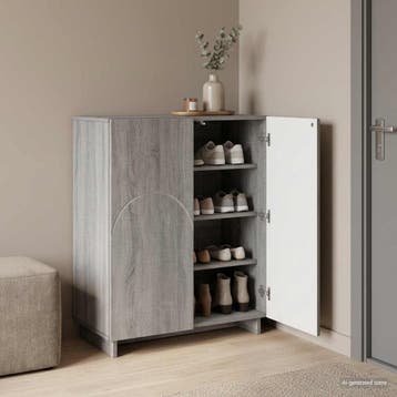 vidaXL Schoenenkast 73 x 38 x 87,5 cm Bewerkt hout Grijs, Verzenden, Nieuw