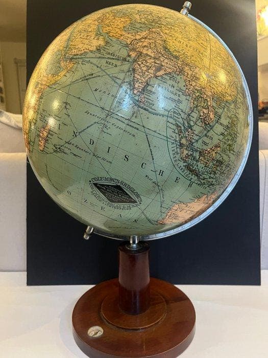 Terrestrial table globe - Dr. Neuse - C. Luther - Columbus -, Antiquités & Art, Curiosités & Brocante