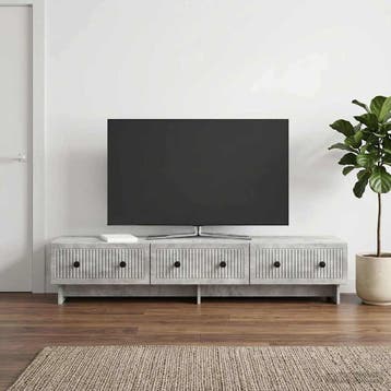 vidaXL TV Kast met lade Betongrijs 147 x 34,5 x 30 cm, Huis en Inrichting, Verzenden, Nieuw