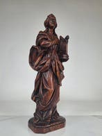 sculptuur, 18e-eeuwse eikenhouten Sint-Cecilia - 35.3 cm -, Antiek en Kunst