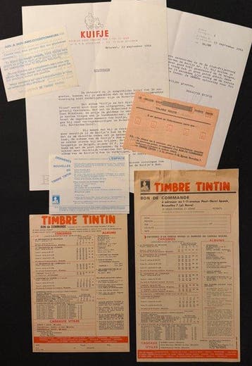 Studio Hergé - Kuifje - 7 unica; lettres originales de 1962, Nieuw