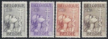 Belgique 1933 - la série « Croix de Lorraine » - OBP/COB, Gestempeld