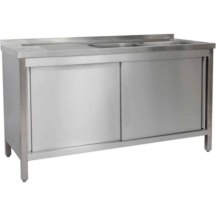 Spoeltafel | RVS | 2 Spoelbakken (Rechts) + Afdruipvlak |, Articles professionnels, Horeca | Équipement de cuisine, Envoi