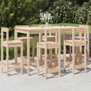 vidaXL 7-delige Barset massief grenenhout, Tuin en Terras, Tuinsets en Loungesets, Verzenden, Nieuw