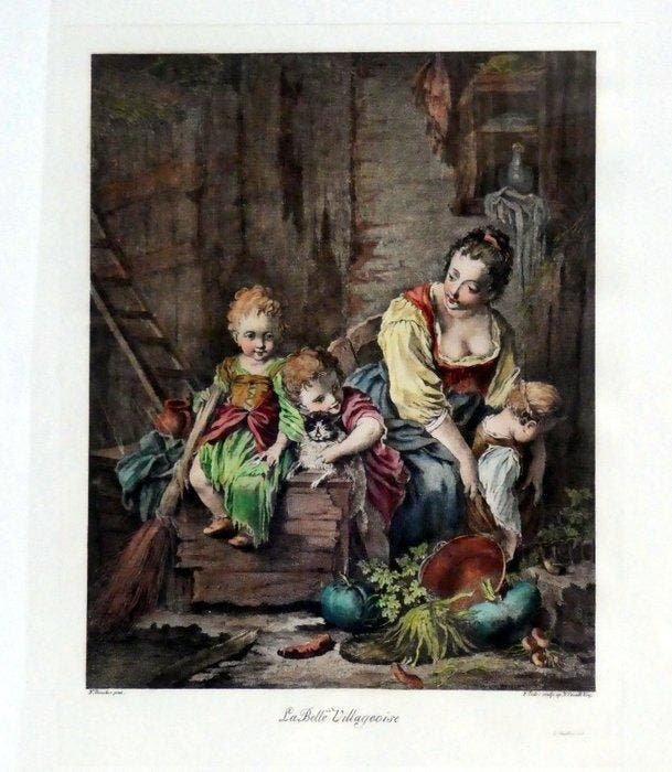 (After) François Boucher - 2x Incisioni ad Acquaforte e, Antiek en Kunst, Curiosa en Brocante