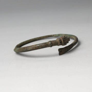 IJzertijd Brons Armband met dierenhoofden terminal (Zonder