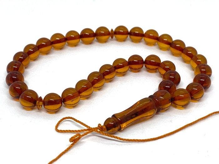 Clarté exceptionnelle Cognac Ambre balte islamique, tasbih à, Collections, Minéraux & Fossiles