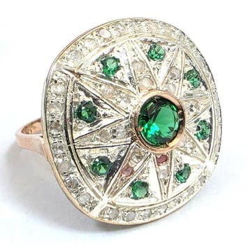 Zonder minimumprijs - Ring - 9 kt. Roségoud, Zilver Spinel -, Nieuw