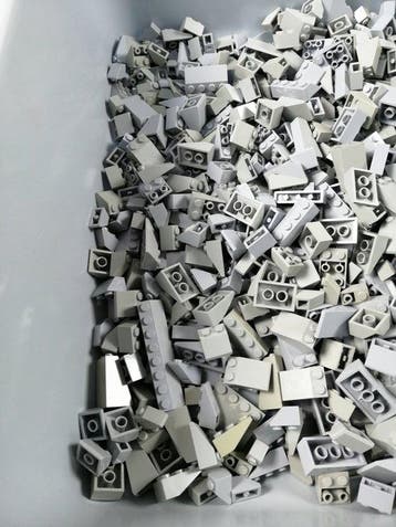 Lego - geen serie - Partij van 1000 lichtgrijze dakdelen -