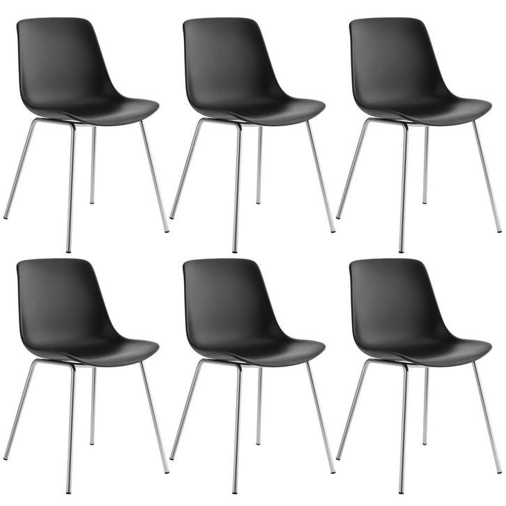 tectake Kunststofstoelen Mave, ergonomisch, 120 kg - zwart/c, Huis en Inrichting, Stoelen, Verzenden