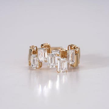 Ring - 14 karaat Geel goud - 5.27ct. tw. Diamant (Lab-grown), Nieuw
