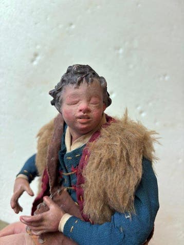 sculptuur, Presepe Napoletano - Popolana - Fine 800 - 25 cm, Antiek en Kunst