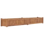 vidaXL Plantenbak verhoogd 200x30x25 cm massief teakhout, Tuin en Terras, Bloempotten, Verzenden, Nieuw