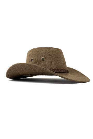 KIMU® Cowboyhoed Donkerbruin Flax Lichtgewicht Donkerbruine, Ophalen of Verzenden, Nieuw
