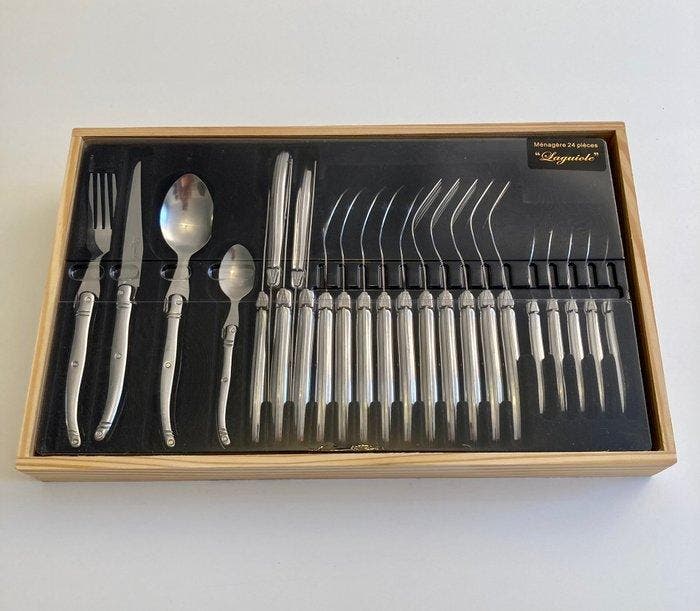 Laguiole - Bestekset voor 6 personen (26) - Staal, Antiek en Kunst, Antiek | Meubels | Tafels