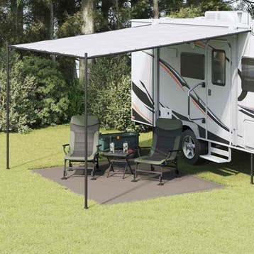 vidaXL Tenttapijt Lichtgrijs 300 x 250 cm Polyetheen, Caravanes & Camping, Accessoires de tente, Verzenden