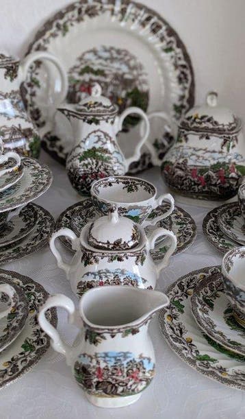 Myott Staffordshire - Koffie- en theeservies (24) - Keramiek, Antiek en Kunst