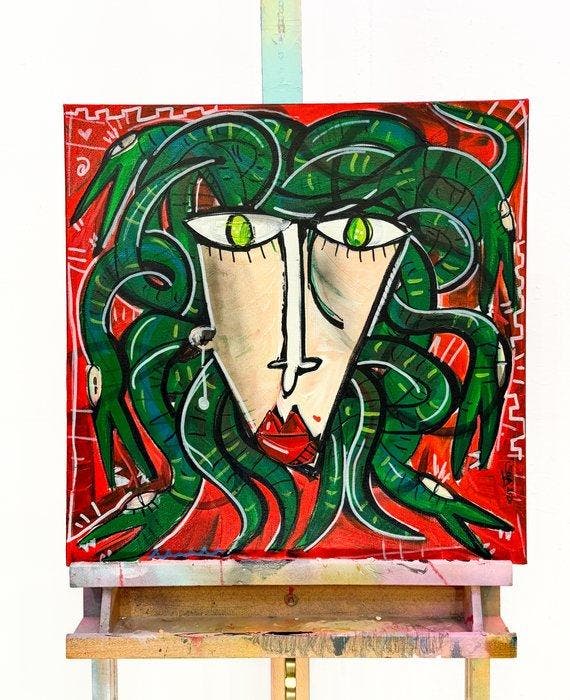 Siviglia - Medusa, Antiquités & Art, Art | Peinture | Moderne