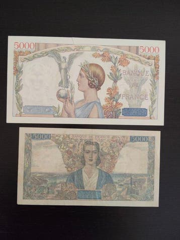 Frankrijk. - 2 x 5000 Francs - 1939/1946 - Pick 97a and 103c