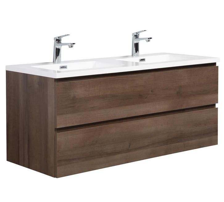 Badkamermeubel Set Angela 120 cm Bruin Eiken Badmeubel, Huis en Inrichting, Badkamer | Badkamermeubels, Nieuw, Verzenden