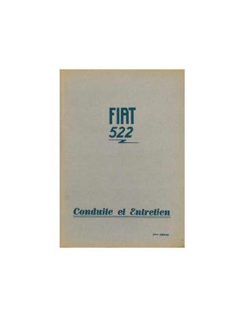 1931 FIAT 522 INSTRUCTIEBOEKJE FRANS
