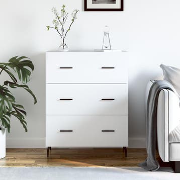 vidaXL Dressoir 69,5x34x90 cm bewerkt hout wit, Verzenden, Nieuw