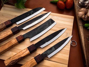 other - Keukenmes - Kitchen knife set - 708 - Staal, Hout,