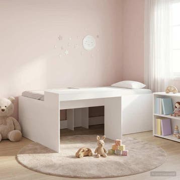 vidaXL Kinderhoogslaper met bureau Wit Bewerkt hout, Huis en Inrichting, Slaapkamer | Bedden, Verzenden, Nieuw