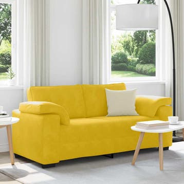 vidaXL Loveseat Sofa Geel 180x77x82 cm Fluweel, Verzenden, Nieuw
